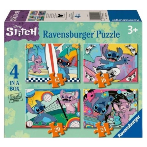 Puzzle Ravensburger Disney Stitch 4 în 1 Puzzles 72 Elemente 4 Puzzle-uri 3+