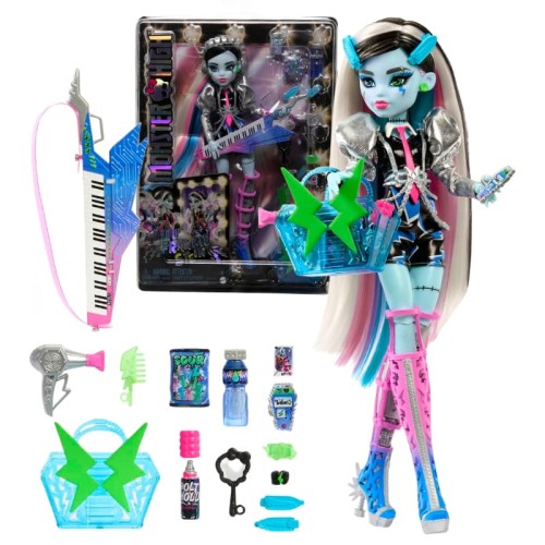 Monster High Frankie Stein Păpușă Modă Stil Electrizant Star de Rock Accesorii