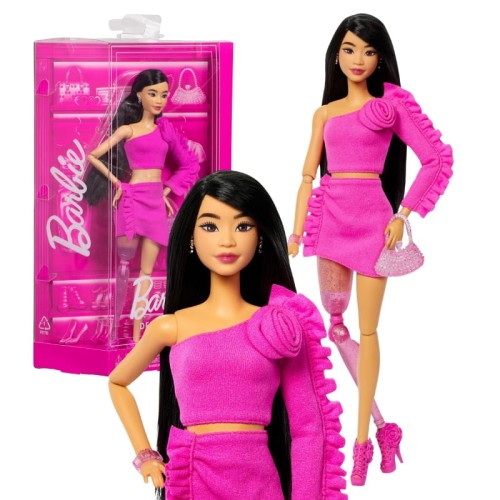 Barbie Deluxe Style #2 Poppet Fashionabilă În Rochie Cu Trandafir Cu Proteză La Picior + Accesorii Fashion