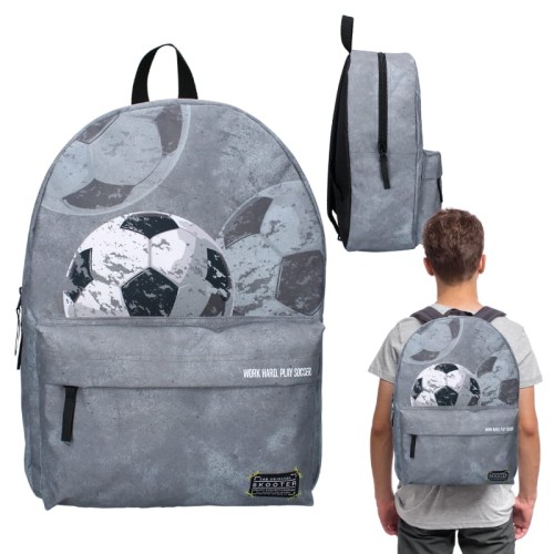 Rucsac Vadobag pentru Școală Grădiniță Tineret Excursii Copii Skooter Fotbal High Score Gri