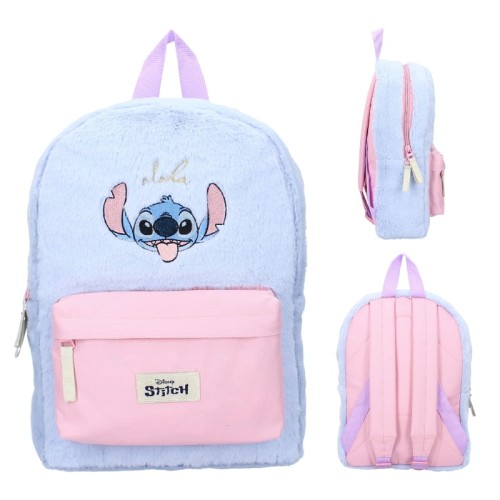 Vadobag Rucsac Mic Grădiniță Școală Pentru Excursii Copii Pufoasă Moale Stitch Iubit Fără Condiții Albastru