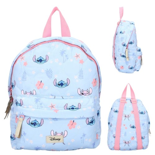 Vadobag Rucsac pentru Grădiniță Școală pentru Excursii Copii Stitch Blooming Bright Albastru