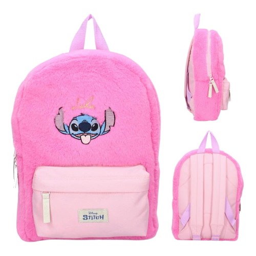Vadobag Rucsac Mic Preșcolar Școlar Pentru Excursii Copii Pufoasă Moale Stitch Roz Închis So Charming