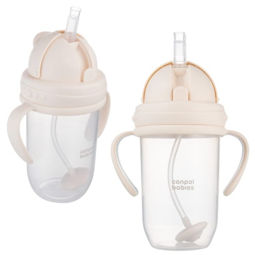 Canpol Babies Cupa Anticurgere Cu Pai Și Greutate Crem 270ml 6m+