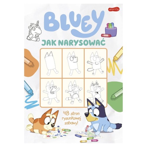HarperKids Bluey Cum Să Desenăm Broșură Carte Pentru Copii Tutorial Ghid de Desen
