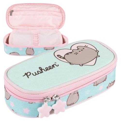 St. Majewski Penar Școlar Etui Rigificat Cu Clapetă Internă Etui Pentru Unelte Școlare Pusheen Mint