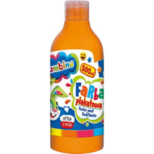 Bambino Vopsea Poster Mare În Sticlă Școlară Grădiniță 500ml Portocalie