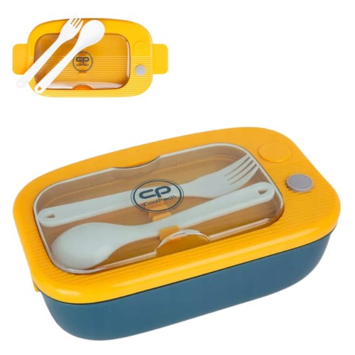 Coolpack Mil Cutie de prânz cu compartiment + Tacâmuri Albastru-Galben