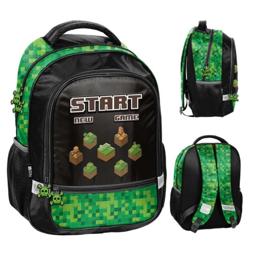 PASO Rucsac Școlar Tineret Două Compartimente Minecraft Start New Game