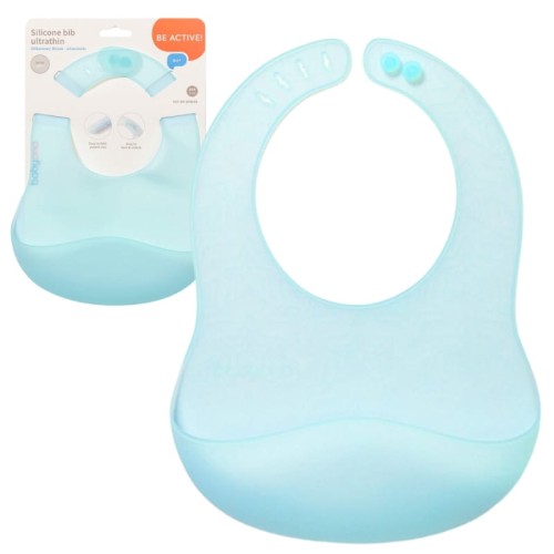 Babyono Bavaglino Ultra Subțire cu Buzunar și Sistem de Prindere Regolabil Albastru 6m+