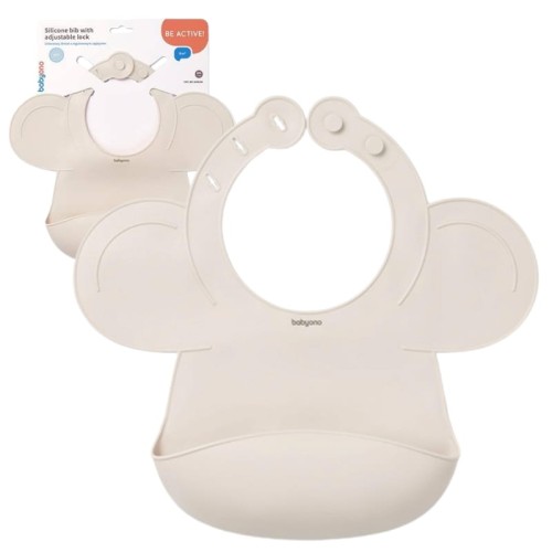 Babyono Biberon din silicon cu buzunar și închidere reglabilă Bej 6m+