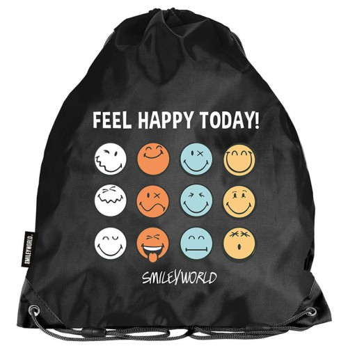 PASO Sac Sportiv Gimnastica pentru Pantofi Smiley World Feel Happy Today