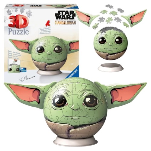 Puzzle 3D Ravensburger Star Wars Mandalorian Războiul Stelelor Bulă Model Spațial Baby Yoda Grogu 77 El. 6+