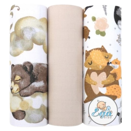 Ega Kids Pampers Muselinate Cu Model 3-pachet 60x80 cm