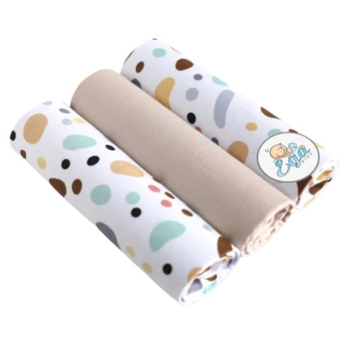 Ega Kids Păpuși din Mușlin cu Design 3-pachet 60x80 cm