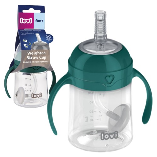 Lovi Pierwszy Kubek Z Obciążoną Słomką 150 ml 6m+ Zielony 