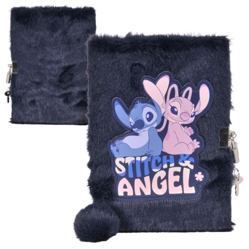 Pas cu blăniță Jurnal cu lacăt Albastru Stitch