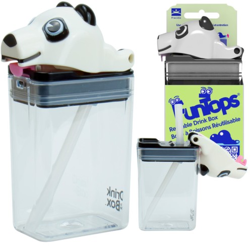 Bidon Kwadrat Drink In The Box Fun Tops Tritan 235ml Panda