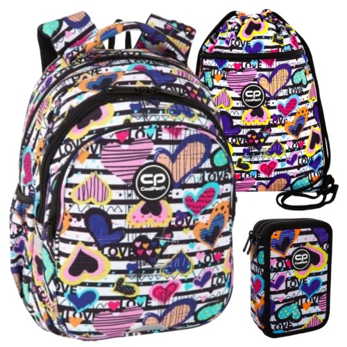 Coolpack Set Școlar Rucsac Trei Compartimente Jerry Penar Jumper 3 Triplu Trei Compartimente cu Echipament Sac pentru Încălțăminte Vert Diary