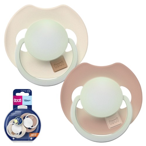 Lovi Suport de Supt Din Silicon Dinamic Strălucitor În Întuneric Prime 18m+ 2buc. Blush/Ivory