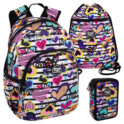 Coolpack Set Grădiniță Școală Rucsac Toby Mic Penar Jumper 3 Triplu Compartiment Cu Echipament Sac Pentru Încălțăminte Vert Diary