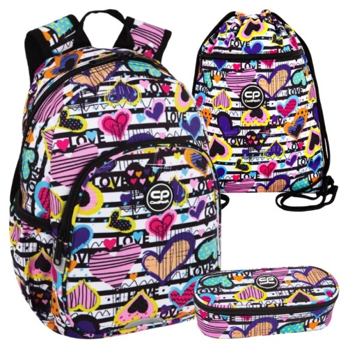 Coolpack Set Rucsac Toby Sac pentru Pantofi Vert Penar Etui Diary