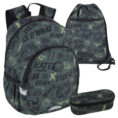 Coolpack Set Rucsac Toby Sac Pentru Pantofi Vert Penar Borseta Tiger