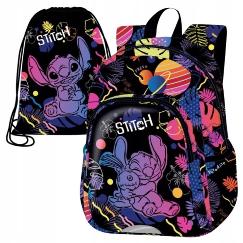 Set Coolpack Rucsac Toby pentru Copii + Sac pentru Încălțăminte Beta Stitch Disney Black