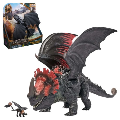 "Cum să-ți dresezi dragonul?" - Set Figurina Moartea Roșie cu Elemente Mobile 28 cm + Mini Figurina Știrbăț