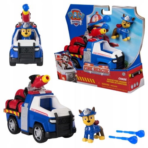 Spin Master Patrula Câinilor Vehicul de Bază cu Proiectile cu Apă Fire Rescue + Figurina Chase 3+