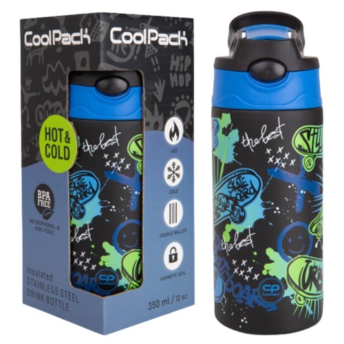 Coolpack Bono Termos Butelka Termiczna Ze Słomką I Uchwytem T-Rex Dinozaury 350 ml