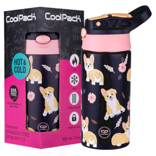 Coolpack Bono Termos Butelka Termiczna Ze Słomką I Uchwytem Elisabeth Pieski 350 ml 