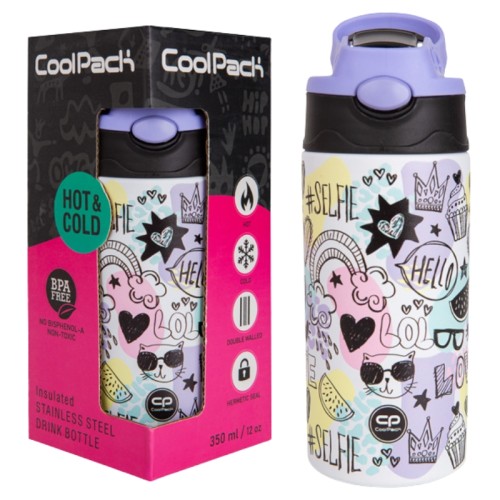Coolpack Bono Termos Butelka Termiczna Ze Słomką I Uchwytem Mood 350 ml 