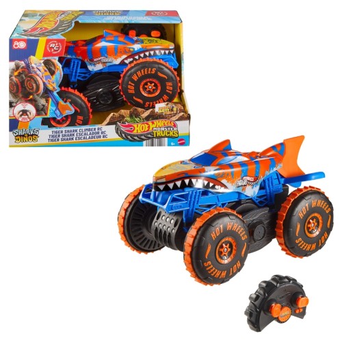 Hot Wheels Monster Trucks Tiger Shark EscalADER 1:15 RC Controlat de la distanță