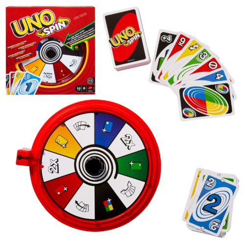 Uno Spin Joc de Cărți Familial Cărți cu Roată de Rotire 7+