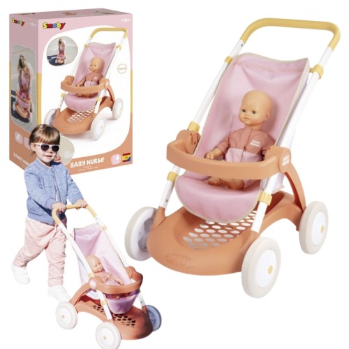 Smoby Baby Nurse Cărucior Pentru Păpuși De 42cm Roz 18m+