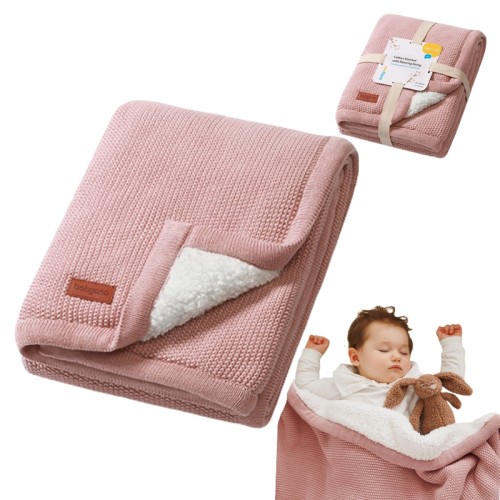 Babyono Pătură din Bumbac cu Izolație Pătură pentru Copii Sugari 75x100 Roz