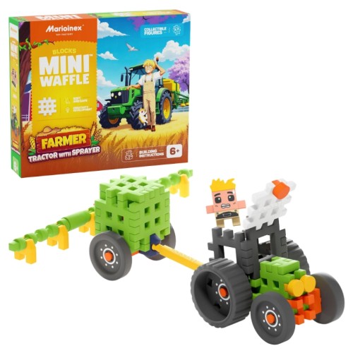 Marioinex Mini Waffle Cuburi de Construcție Fermier Tractor cu Pulverizator 50 Elemente