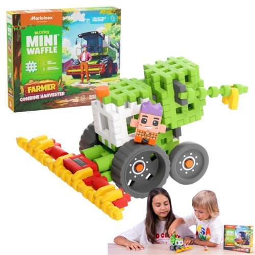 Marioinex Mini Waffle Piese de Construcție Fermier Combina 50 Elemente