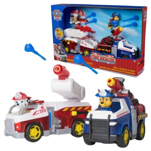 Spin Master Psi Patrol Set de 2 Vehicule Fire Rescue Chase & Marshall 3+