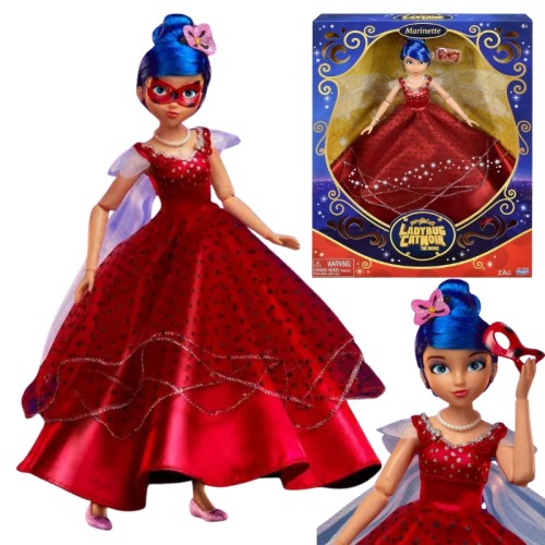 Set de film Miraculous Păpușă Ladybug în Rochie de Bal + Masca de Bal 28 cm