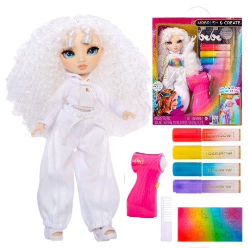 Rainbow High AirBrush & Create Păpușă cu Ochi Verzi pentru Pictat cu Markere