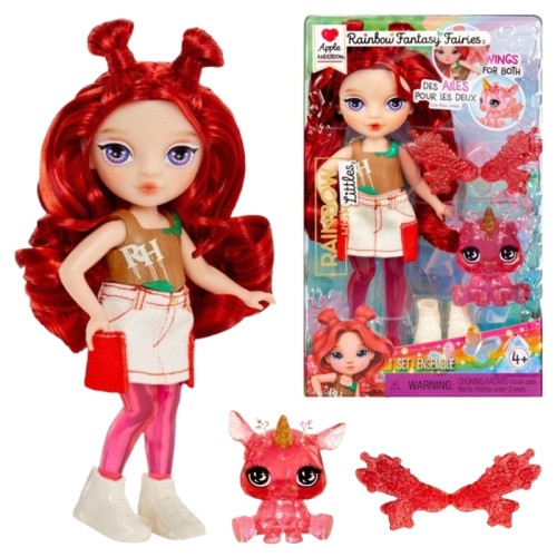 Rainbow High Littles Fantasy Fairies Păpușa Apple Vârful Roșu Zână Cu Animal De Companie