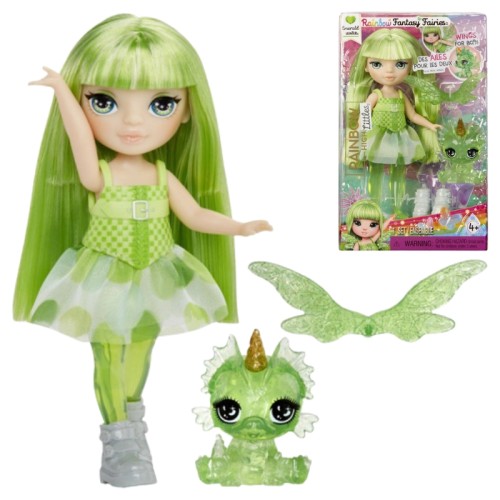 Rainbow High Littles Fantasy Fairies Păpușa Emerald Zână Verde cu Animalut