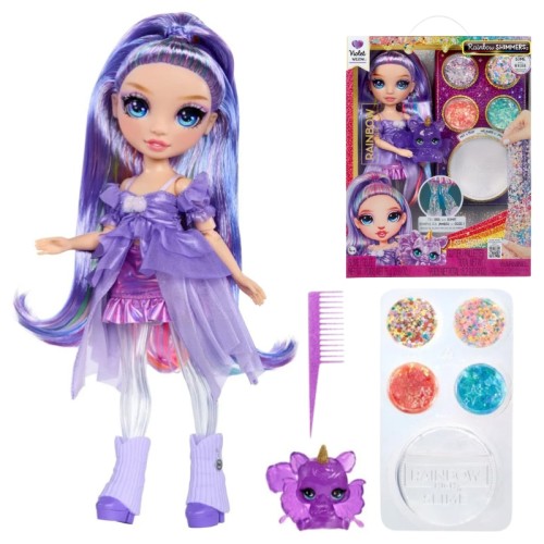 Rainbow High Rainbow Shimmers With Slime Violet Papusa cu Slime si Sclipici