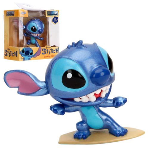 Figurina metalică Disney Stitch surfer surfând
