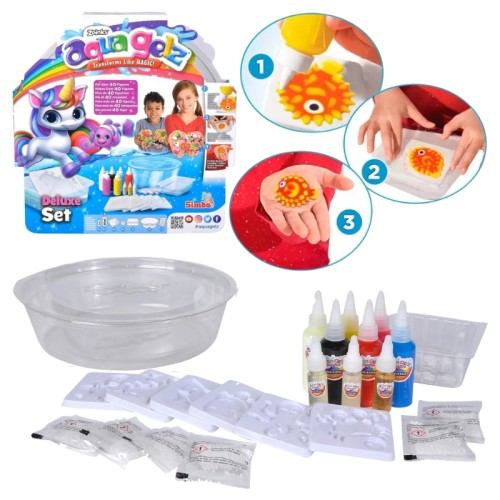 Aqua Gelz – Setul Deluxe Mare cu Jeluri Colorate, Luminoase și Strălucitoare 8+