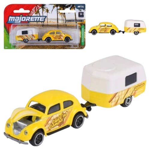 Majorette Vehicul Automobile Colecționar Volkswagen Beetle Cu Remorcă Galben