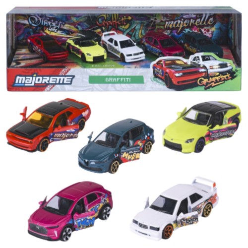 Majorette 5-pachet Vehicule Metalice Graffiti Mașini Vehicule Mașinuțe