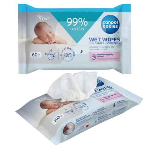 Canpol Babies Șervețele Umectate Pentru Sugari și Copii 60 Bucăți